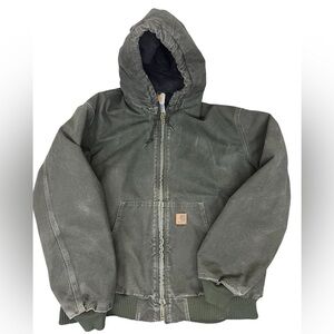 Vintage 90s Moss Green Carhartt Coat J130 Size XL